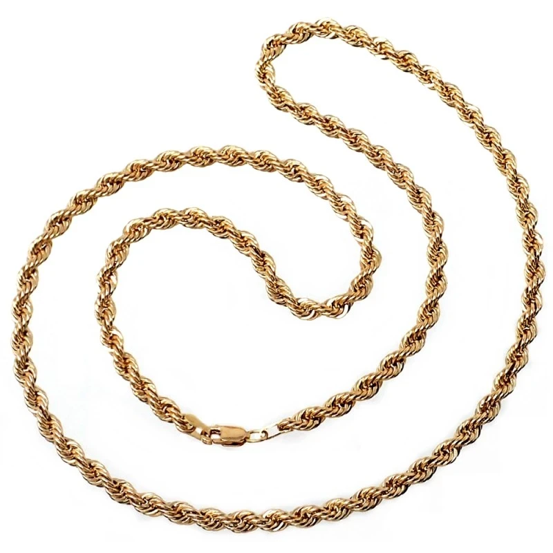 Cordón cadena oro 18k salomónico 45cm. normal 4mm. [AA1592]