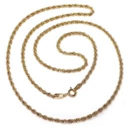 Cordón cadena oro 18k salomónico 40cm. normal 2mm. [AA1596]