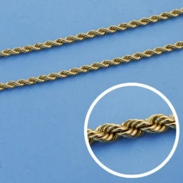 Cordón cadena oro 18k salomónico 40cm. normal 2mm. [AA1596]