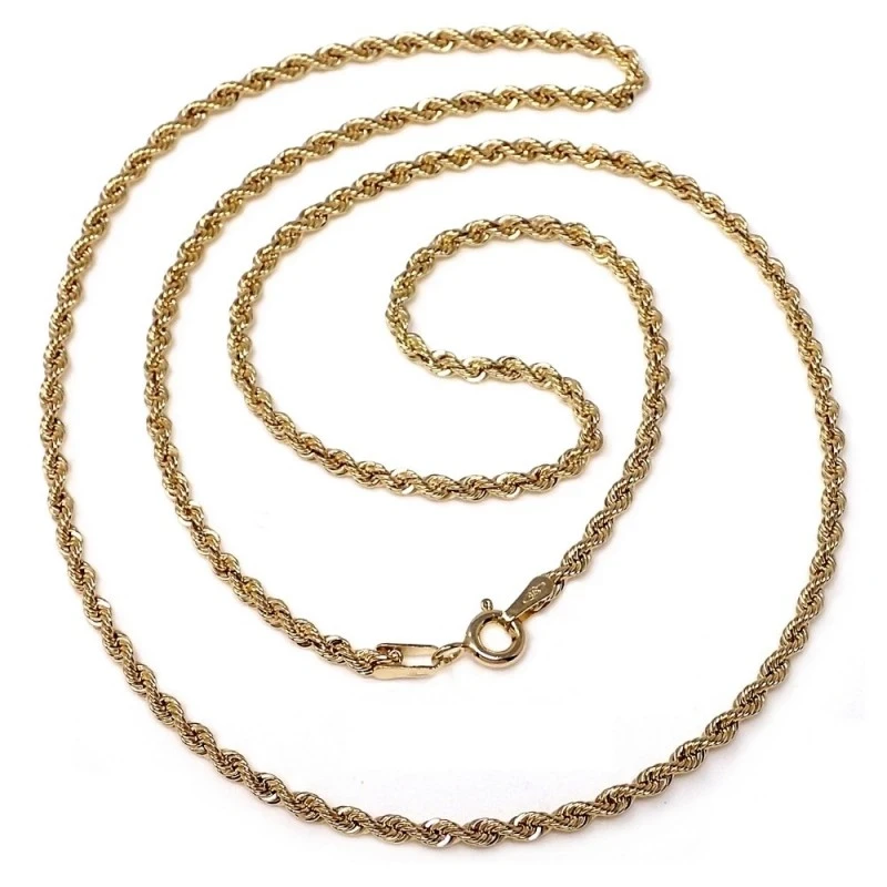 Cordón cadena oro 18k salomónico 45cm. normal 2mm. [AA1597]