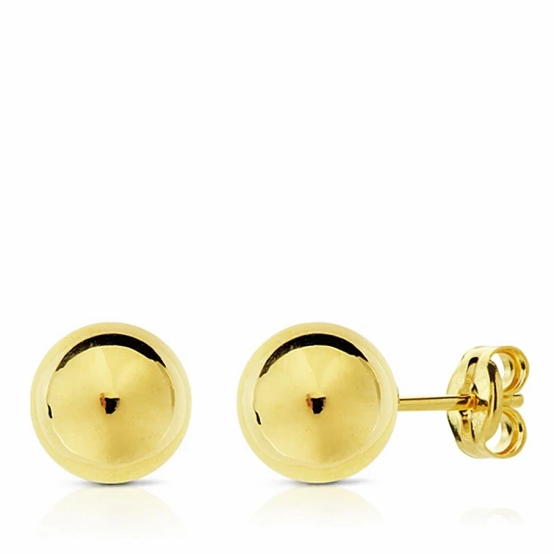 Pendientes oro 9k bola 8mm. lisa [AA1617]
