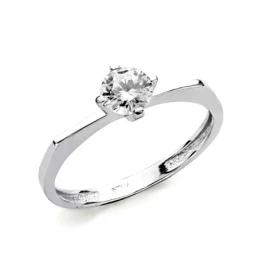 Solitario oro blanco 18k circonitas 5mm. [AA1652]