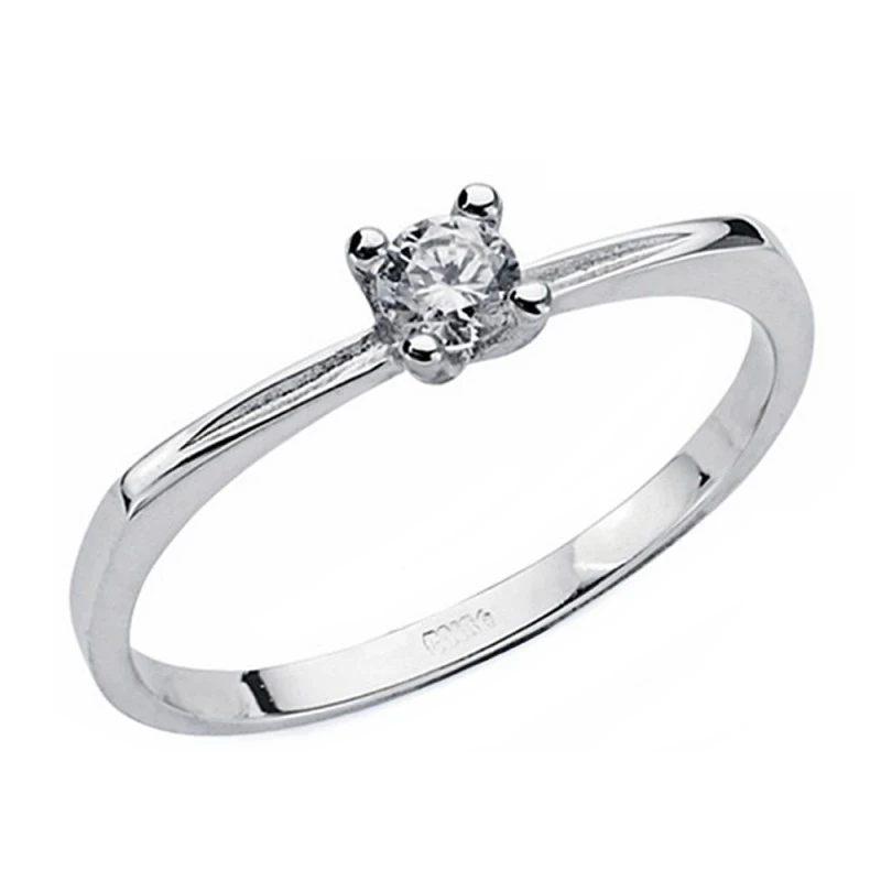 Solitario oro blanco 18k circonitas 3mm. [AA1655]