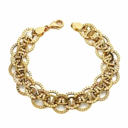 Pulsera oro 18k hueca 19cm.  [AA1668]