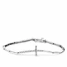 Pulsera oro blanco 18k semirígida 19.5cm. segmentos cruz circonitas cierre seguridad