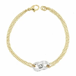 Pulsera oro 18k bicolor 19.5cm.  [AA1690]