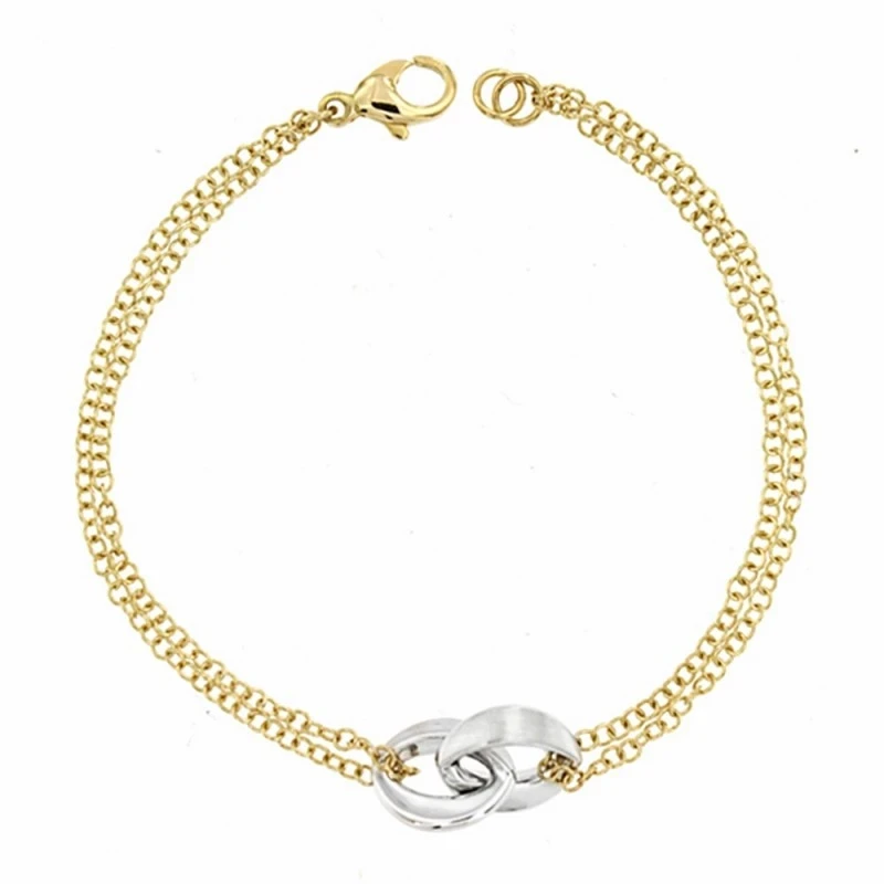 Pulsera oro 18k bicolor 19.5cm.  [AA1690]