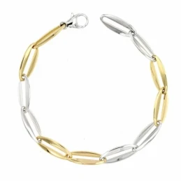 Pulsera oro 18k bicolor 20cm.  [AA1691]
