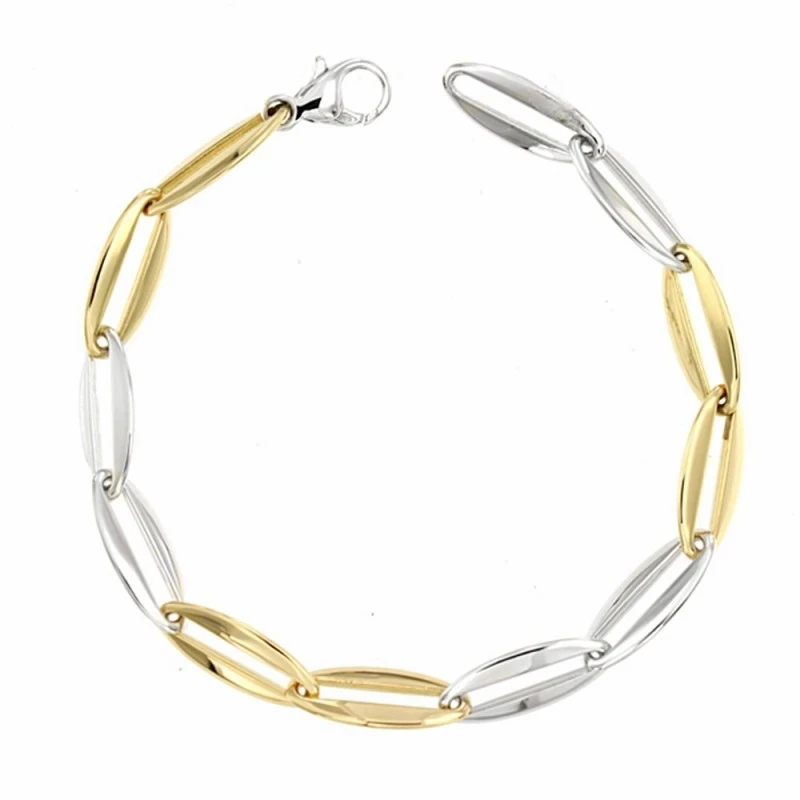 Pulsera oro 18k bicolor 20cm.  [AA1691]