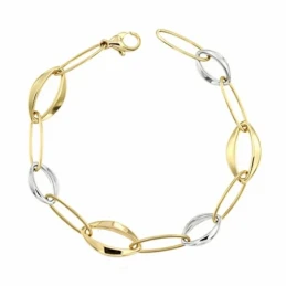 Pulsera oro 18k bicolor 19.5cm.  [AA1692]