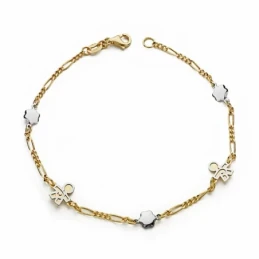 Pulsera oro 18k bicolor 19cm. niño [AA1700]