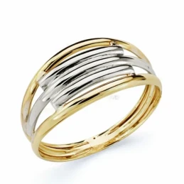 Sortija oro 9k bicolor bandas [AA1717]