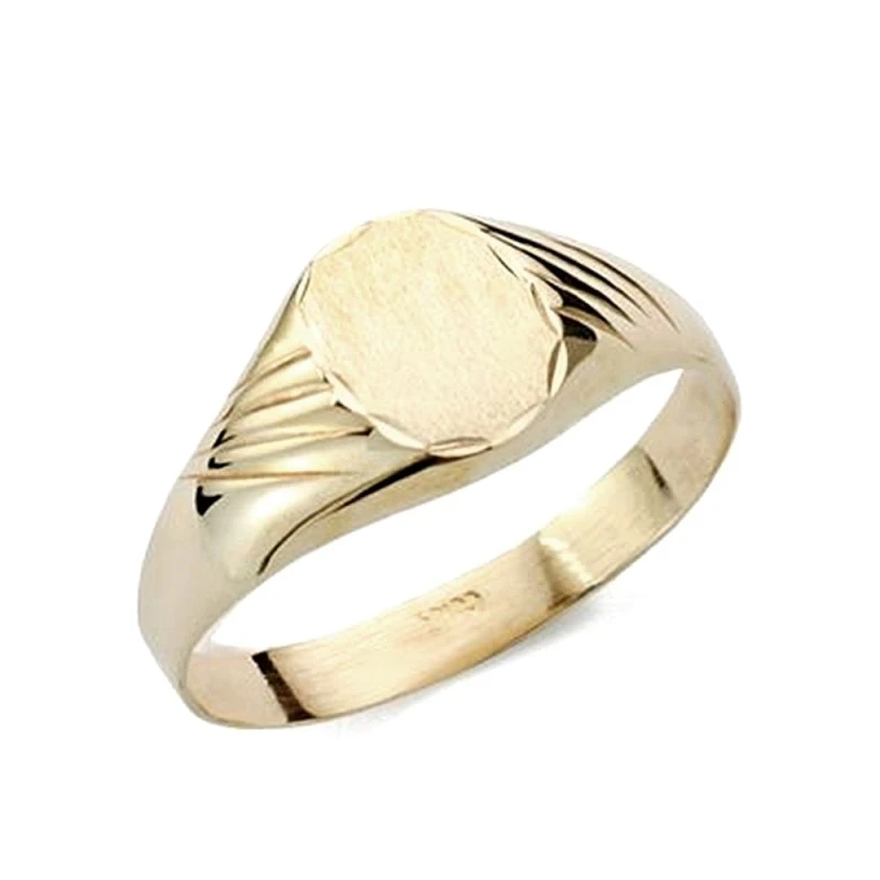 Sello oro 9k cadete oval galloneado [AA1733]