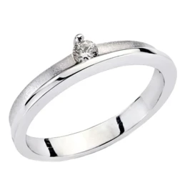 Sortija oro blanco 18k diamante brillante 0.085ct [AA1778]