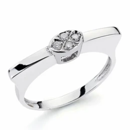 Sortija oro blanco 18k diamante brillante 0.10ct [AA1784]