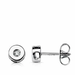 Pendientes oro blanco 18k brillantes diamantes 0.04ct 5mm. [AA1794]