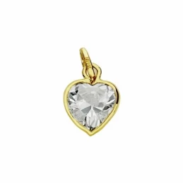 Colgante oro 18k corazón 10mm. circonita [AA1813]
