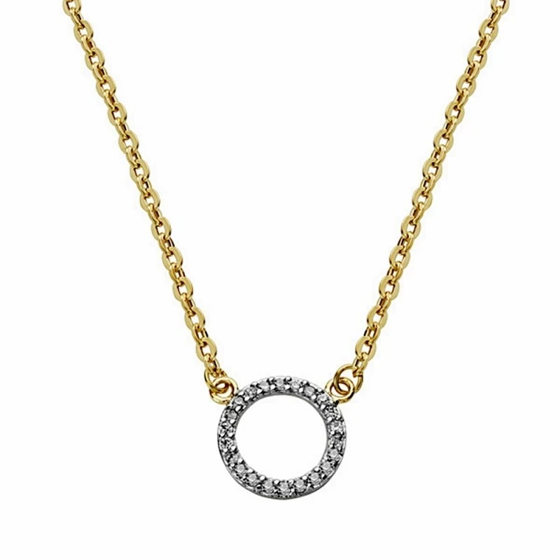 Colgante oro 18k bicolor circulo con cadena 45cm. [AA1837]