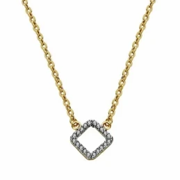 Colgante oro 18k bicolor rombo con cadena 45cm. [AA1840]