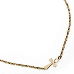 Gargantilla oro 18k cruz de la vida 42cm. [AA1857]