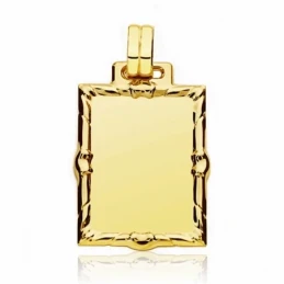 Colgante oro 18k chapa rectangular 30mm. [AA1859]