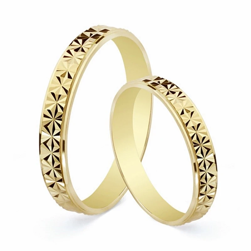 Alianza oro 18k tallada diamantada 3mm. [AA1866GR]
