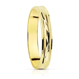 Alianza oro 18k tallada 3mm. [AA1867]
