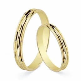 Alianza oro 18k tallada 3mm. [AA1867]