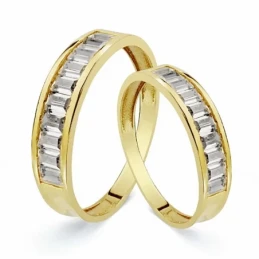 Alianza oro 18k barritas circonitas 4.5mm [AA1875]