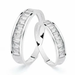 Alianza oro blanco 18k barritas circonitas 4.5mm [AA1876]