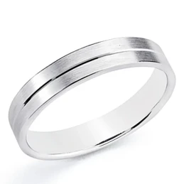 Alianza oro blanco 18k 4mm. [8032GR]