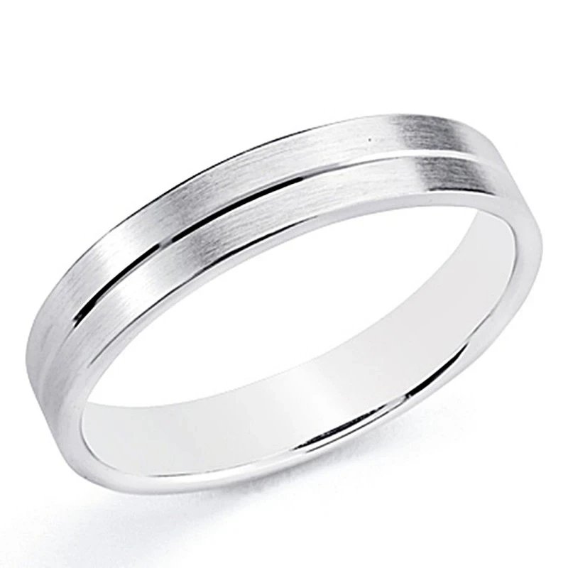 Alianza oro blanco 18k 4mm. [8032GR]