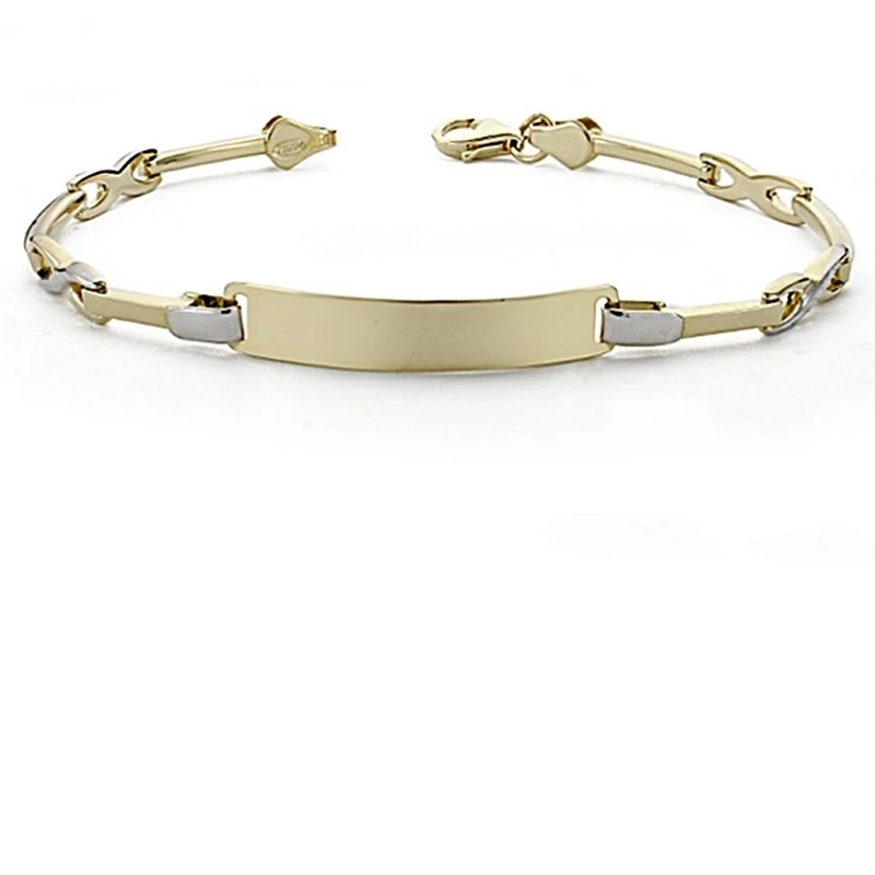 Esclava oro 18k bicolor 18cm. tramos semirígida [8048]