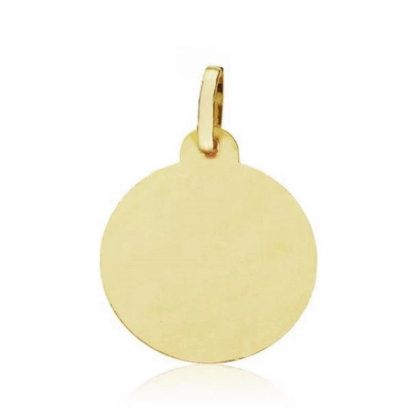 Medalla oro 18k lisa tallada 18mm.  [AA1923]