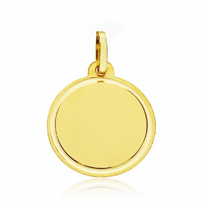 Medalla oro 18k lisa tallada 18mm.  [AA1923GR]
