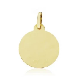Medalla oro 18k lisa tallada 18mm.  [AA1923GR]