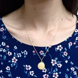 Medalla oro 18k lisa tallada 18mm.  [AA1923GR]