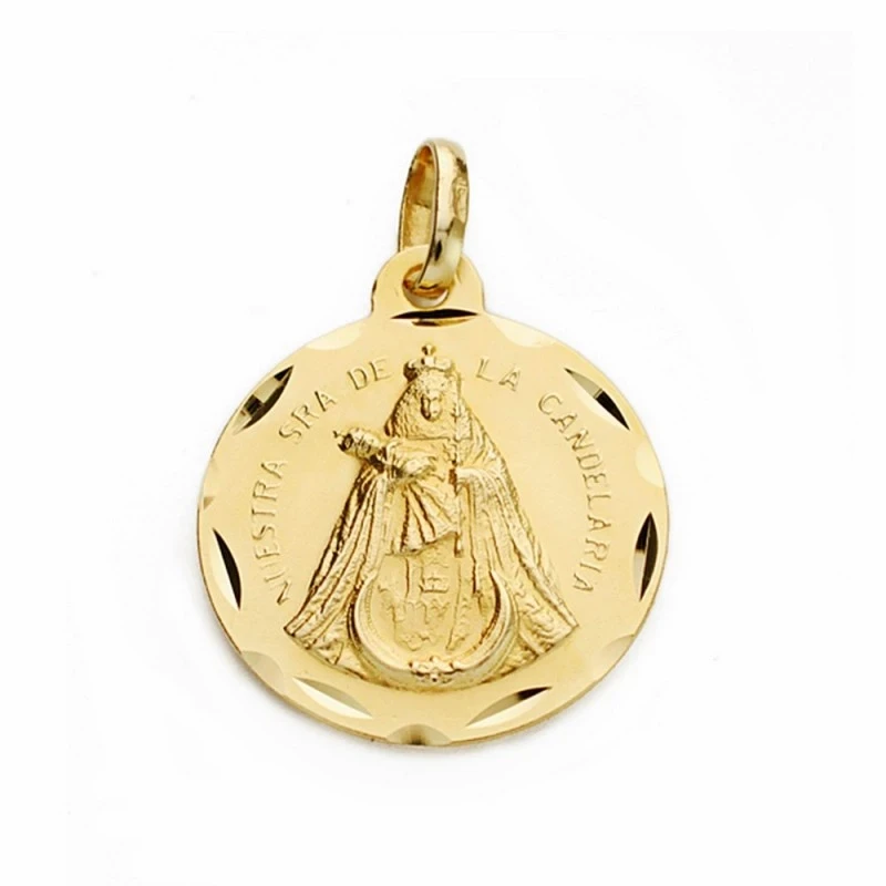 Medalla oro 18k Nuestra Señora de la Candelaria 18mm. [AA2532]