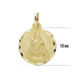 Medalla oro 18k Nuestra Señora de la Candelaria 18mm. [AA2532]