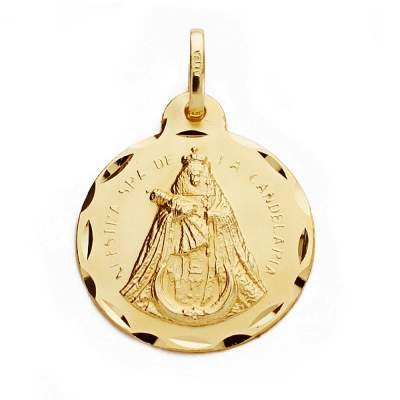 Medalla oro 18k Nuestra Señora de la Candelaria 20mm. [AA2533]