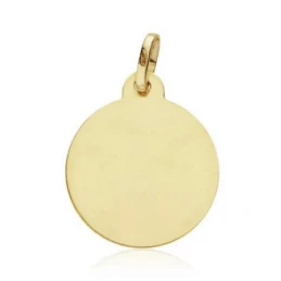 Medalla oro 18k Virgen del Pilar 20mm. lisa bisel [AA2535GR]