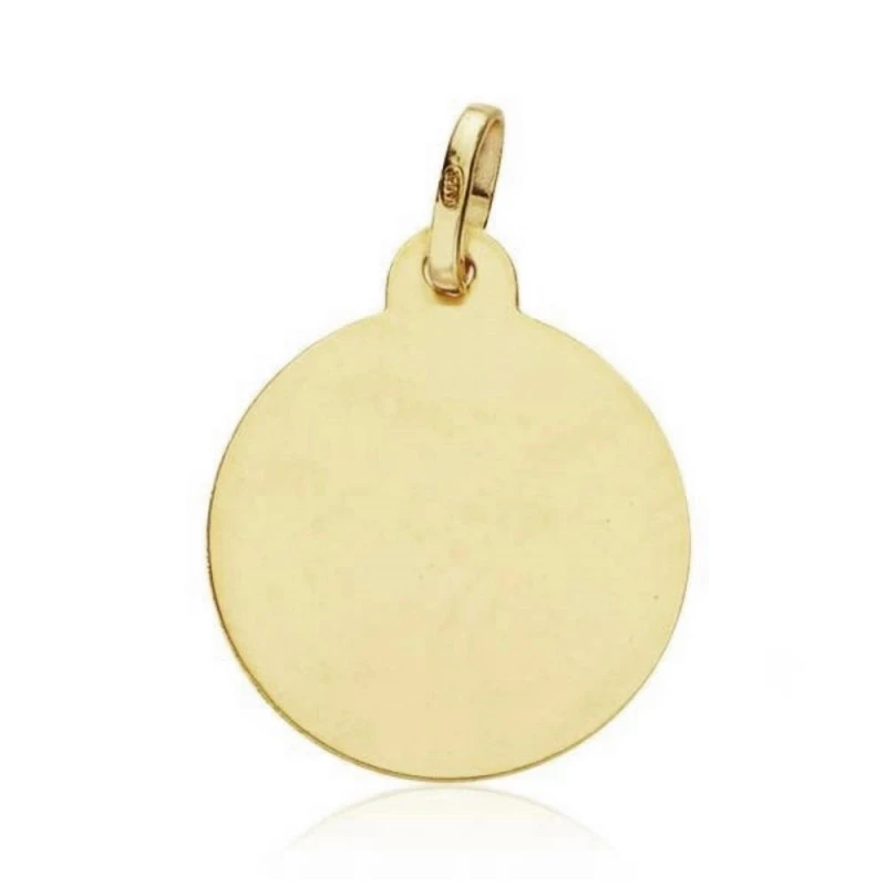 Medalla oro 18k Virgen del Pilar 20mm. lisa bisel [AA2535GR]