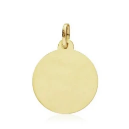 Medalla oro 18k Virgen de la Inmaculada 18mm. lisa bisel [AA2585GR]