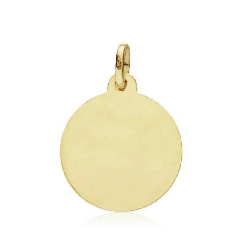 Medalla oro 18k Virgen de la Inmaculada 18mm. lisa bisel [AA2585GR]