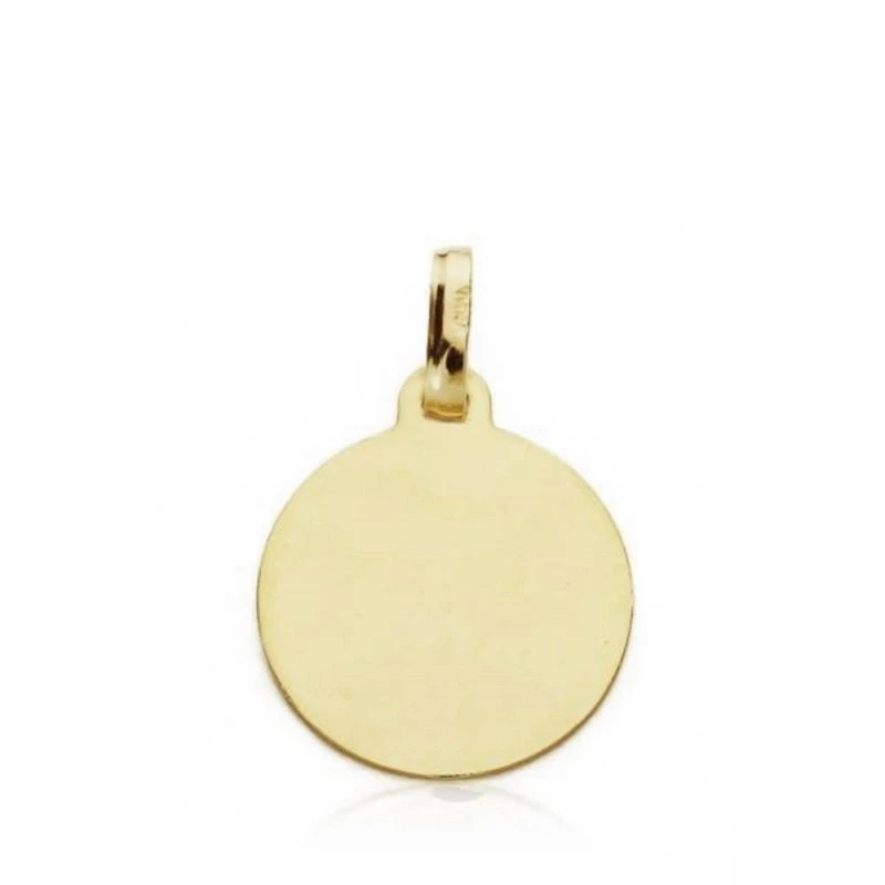 Medalla oro 18k San Rafael 14mm. labrada tallada [AA2661]