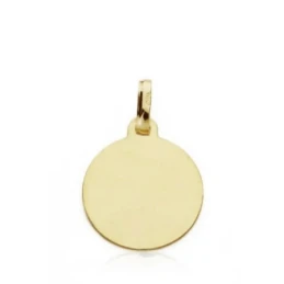 Medalla oro 18k San Rafael 14mm. labrada tallada [AA2661GR]