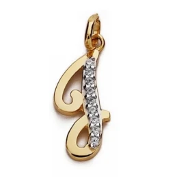 Colgante oro 18k letra J 18mm. circonitas [AA2007]