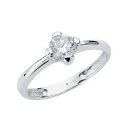 Solitario oro blanco 18k circonita 5mm. [AA2216]