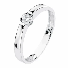 Solitario oro blanco 18k circonita 4mm. [AA2217]