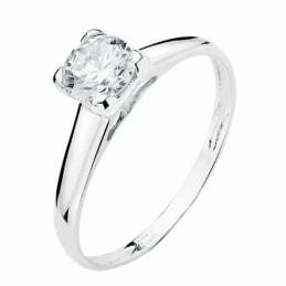 Solitario oro blanco 18k circonita 6mm. [AA2218]